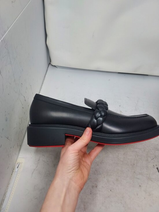 Christian Louboutin MENS Black Leather Braid Urbino Loafer main image 11